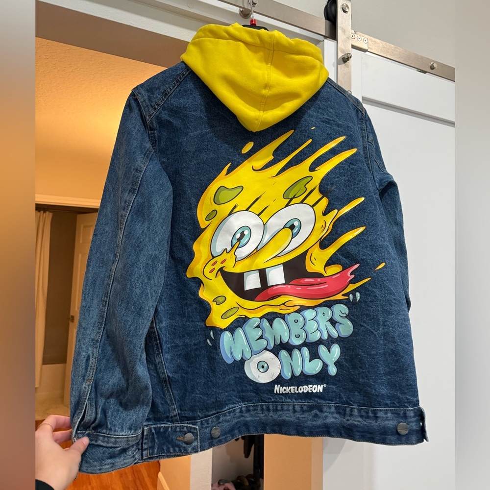 RARE Members Only x Nickelodeon Spongebob Squarepants Jean Jacket, Size L